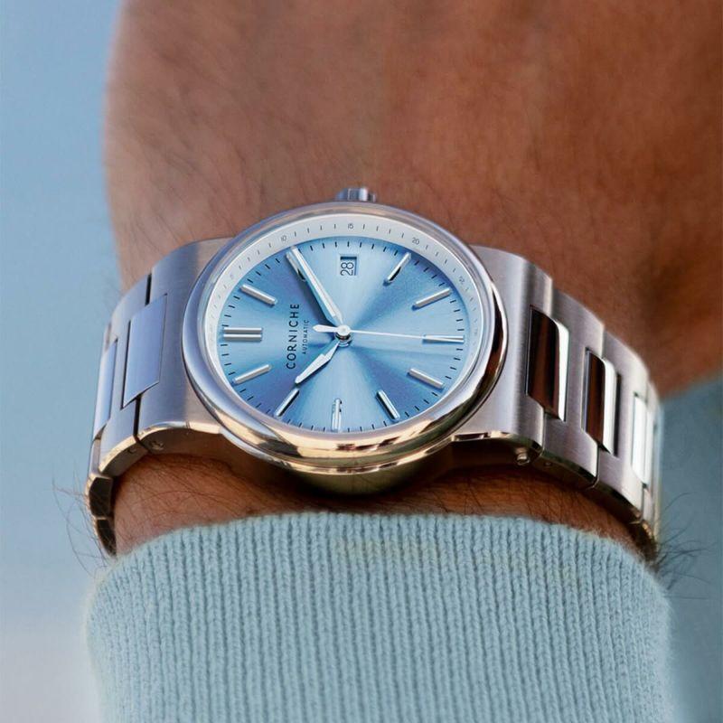 コーニッシュ CORNICHE 腕時計 メンズ 自動巻き La Grande Corniche ラ グランデ コーニッシュ ステンレススチール シルバー ブレスレット 機械式 北欧の画像