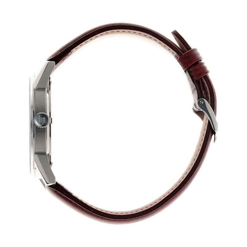 リップ LIP 腕時計 メンズ HIMALAYA 40mm ヒマラヤ シルバー ブラウンレザーベルト 革ベルト 数字の画像