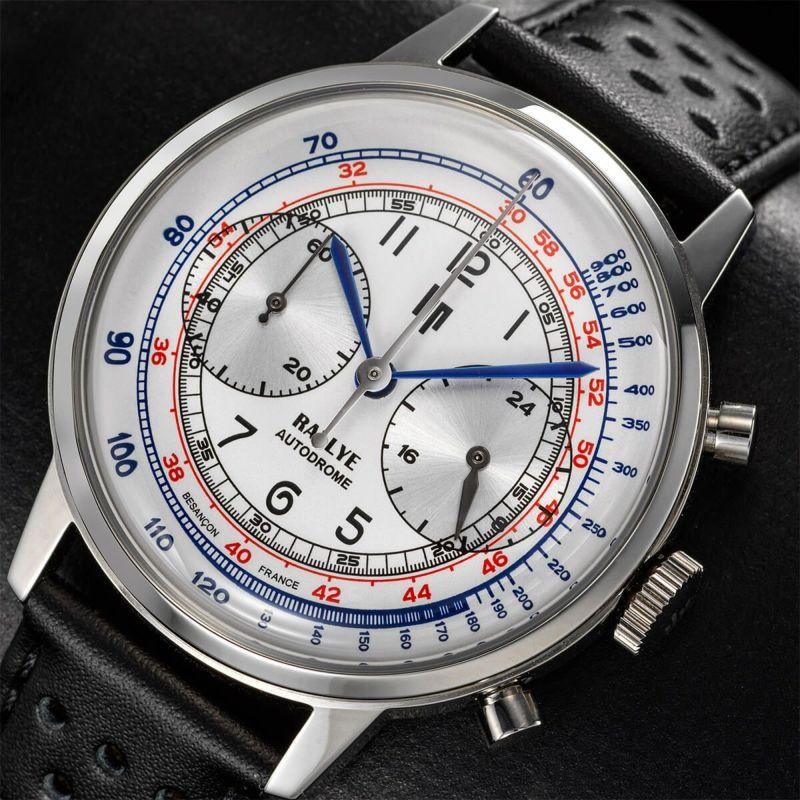 リップ LIP 腕時計 メンズ RALLYE 41mm ラリー シルバー クロノグラフ ブラックレザーベルト 革ベルト ステンレスベルトの画像