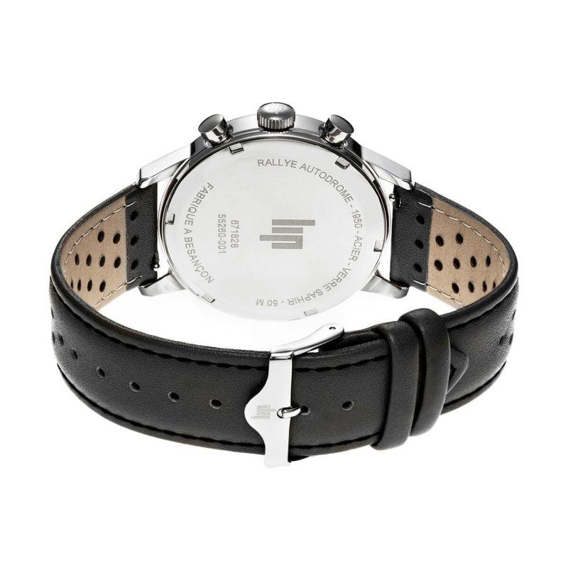 リップ LIP 腕時計 メンズ RALLYE 41mm ラリー シルバー クロノグラフ ブラックレザーベルト 革ベルト ステンレスベルトの画像