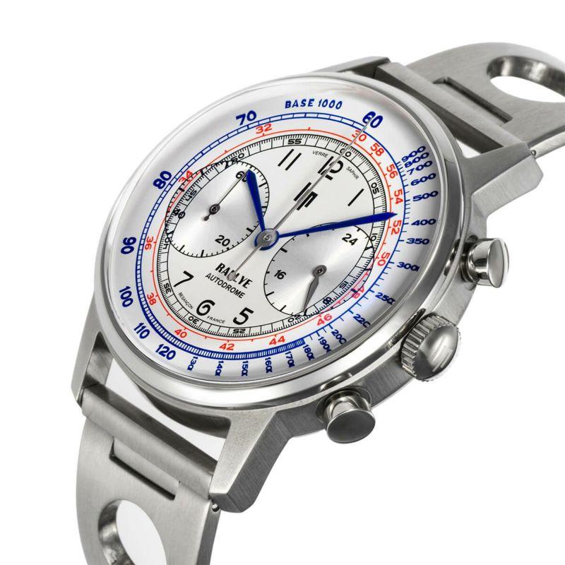 リップ LIP 腕時計 メンズ RALLYE 41mm ラリー シルバー クロノグラフ ブラックレザーベルト 革ベルト ステンレスベルトの画像