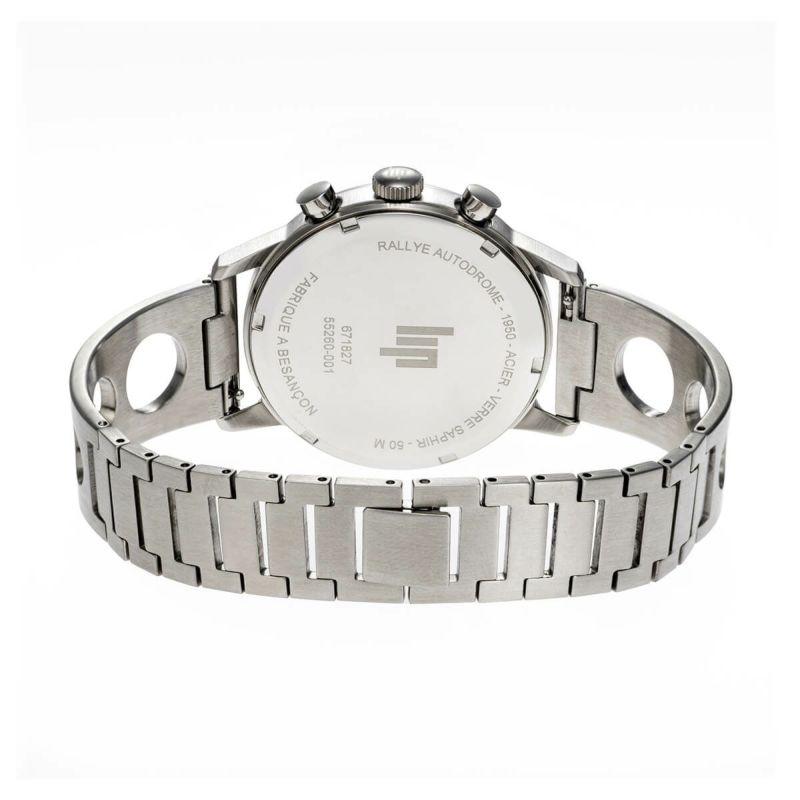 リップ LIP 腕時計 メンズ RALLYE 41mm ラリー シルバー クロノグラフ ブラックレザーベルト 革ベルト ステンレスベルトの画像