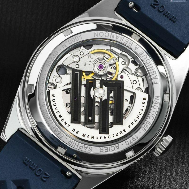 リップ LIP 腕時計 自動巻き 機械式 メンズ MANUFACTURE NAUTIC 666 マニュファクチュール ノーティック666 シルバー エラストマーベルト  ラバーベルトの画像