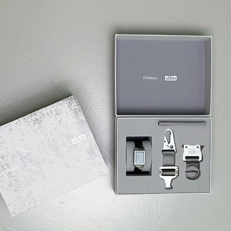 【Ulkinコラボ】ディーワンミラノ D1 MILANO 腕時計 スクエア メンズ レディース AURA オルキン キャンバス ベルトarluulkの画像