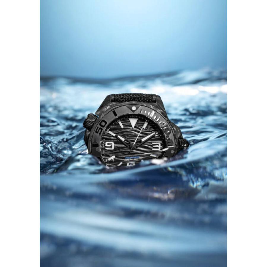 アンダーン UNDONE 腕時計 自動巻き メンズ 機械式 Aquadeep CARBON MAGGY アクアディープ アクアカーボン マギー ブラック 防水 COL-AQD-MATの画像