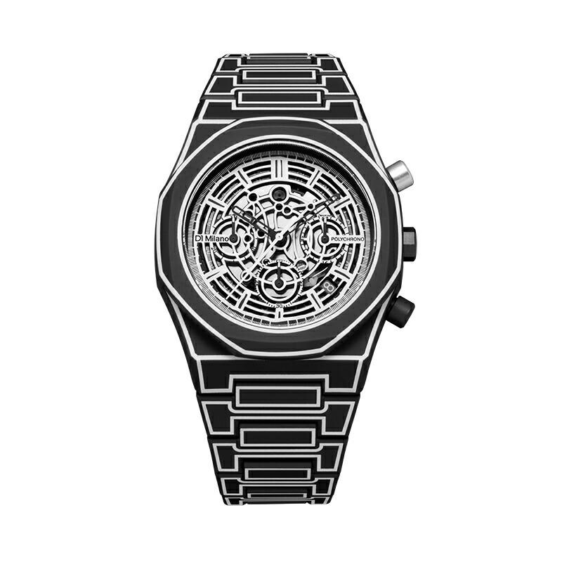 ディーワンミラノ D1 MILANO 腕時計 メンズ POLYCHRONO ポリカーボン ポリクロノ スケッチ ブラック ホワイトの画像