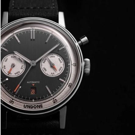 アンダーン UNDONE 腕時計 自動巻き 機械式 メンズ Urban Automatic アーバン ヴィンテージ キリー シルバー グレー  ブラック レザーベルト 革ベルトの画像