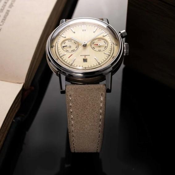 アンダーン UNDONE 腕時計 自動巻き 機械式 メンズ Urban Automatic アーバン ヴィンテージ キリー シルバー グレー  ブラック レザーベルト 革ベルトの画像