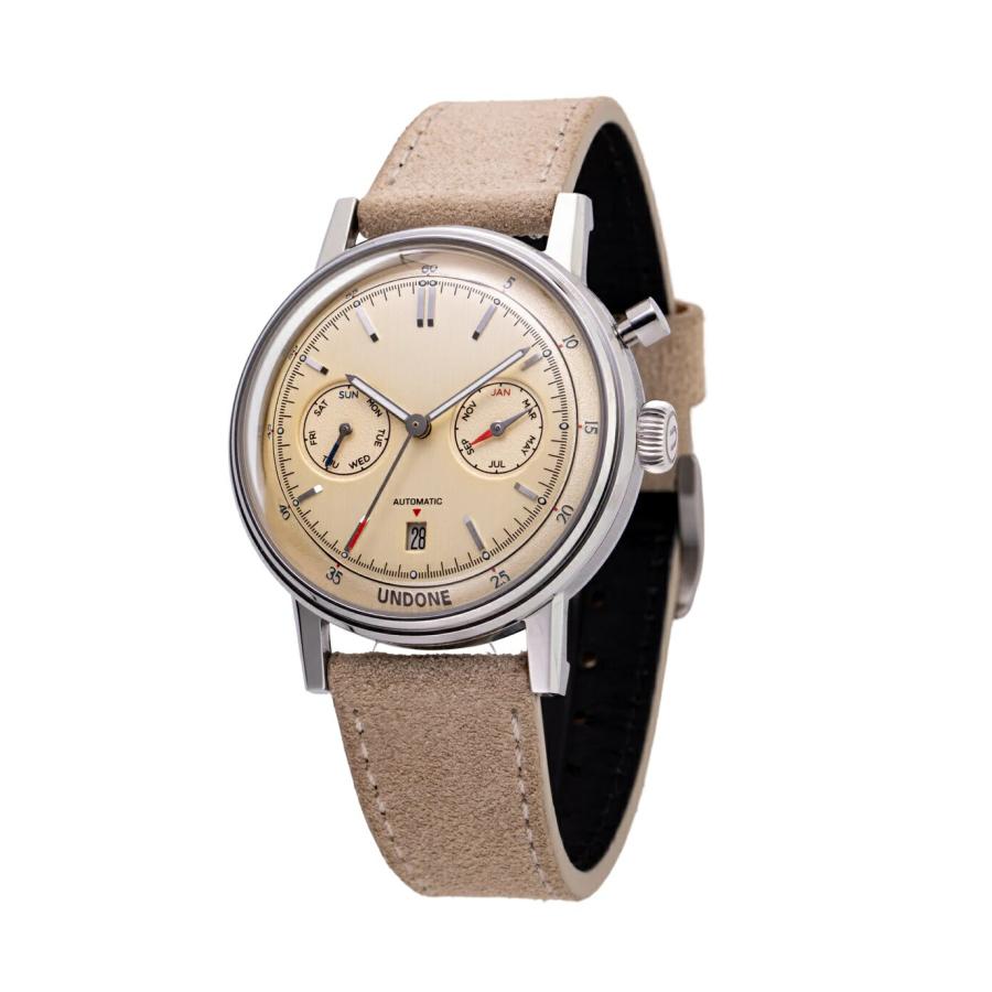 アンダーン UNDONE 腕時計 自動巻き 機械式 メンズ Urban Automatic アーバン ヴィンテージ キリー シルバー グレー  ブラック レザーベルト 革ベルトの画像