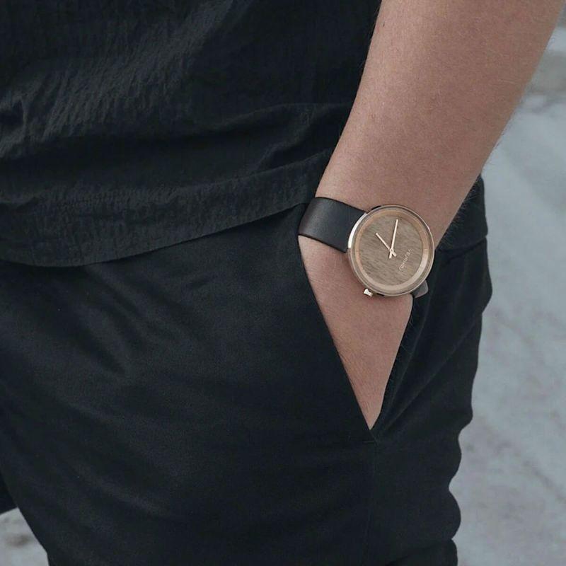 ヴェアホイVEJRHOJ 腕時計 木製 メンズ レディース The ROSE 34mm/40mm ザローズ ウォールナット ピンクゴールド メッシュベルト レザーベルト革ベルト北欧の画像