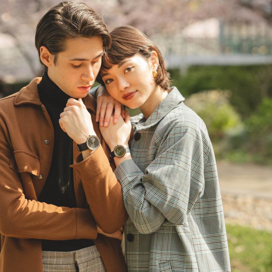 ヴェアホイ VEJRHOJ 腕時計 木製 メンズ レディース BLACK＆GOLD ブラック＆ゴールド 34mm/40mm 桜の木 サクラ レザーベルト メッシュベルト北欧の画像