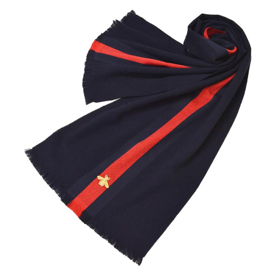 GUCCI グッチ マフラー/ストール ビー/ハチ刺繍 カシミヤシルク混