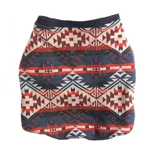 フレンチブルドッグ 服 パグ ネイティブ柄ジャガード レッドホットT