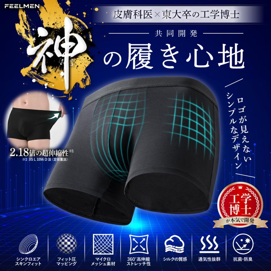 皮膚科医×工学博士が開発】 ボクサーパンツ 3枚組 高通気性 蒸れない