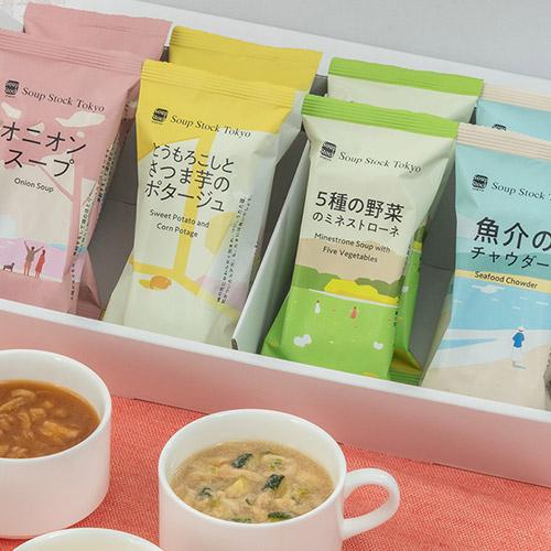 【販売終了】母の日 2024 グルメ Soup Stock Tokyo「フリーズドライスープ4種類」とアレンジメントのセット 日比谷花壇｜hibiyakadan｜05