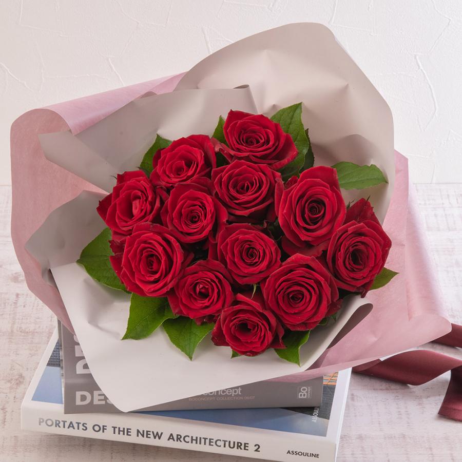 バラプレゼント用 日比谷花壇 日比谷花壇公式 誕生日 花 花束「赤バラ12本