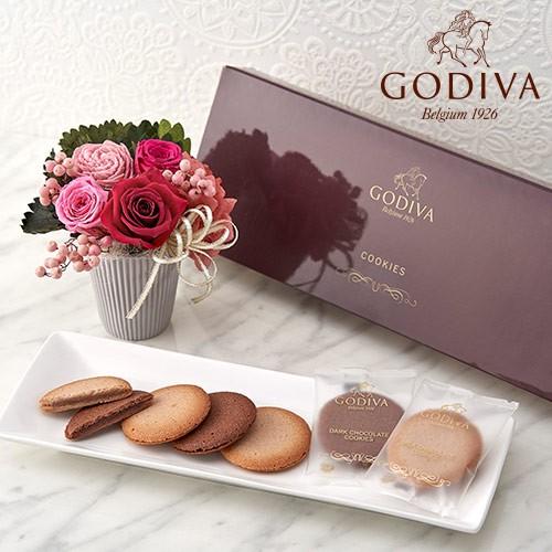 誕生日 ギフト 花 花 スイーツ ゴディバ クッキーアソートメント とのセット プレゼント 記念日 結婚祝い 結婚記念日 日比谷花壇 Paypayモール店 通販 Paypayモール