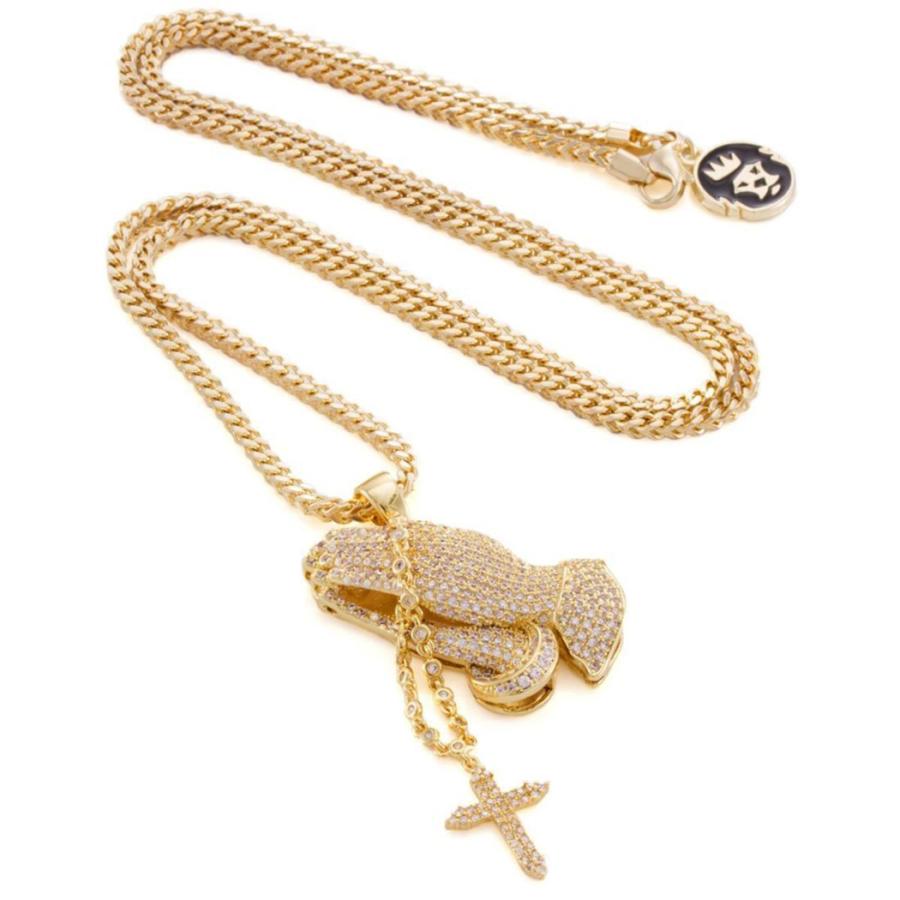キングアイス KINGICE Rosary Praying Hands Necklace
