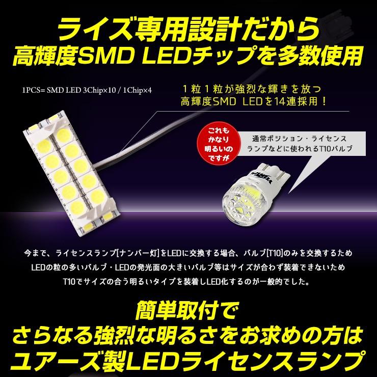トヨタ ライズ 専用 LED ライセンス LED ナンバー灯 ライセンスランプ 1個 T10 車検対応 不具合対策済み | YOURS | 03