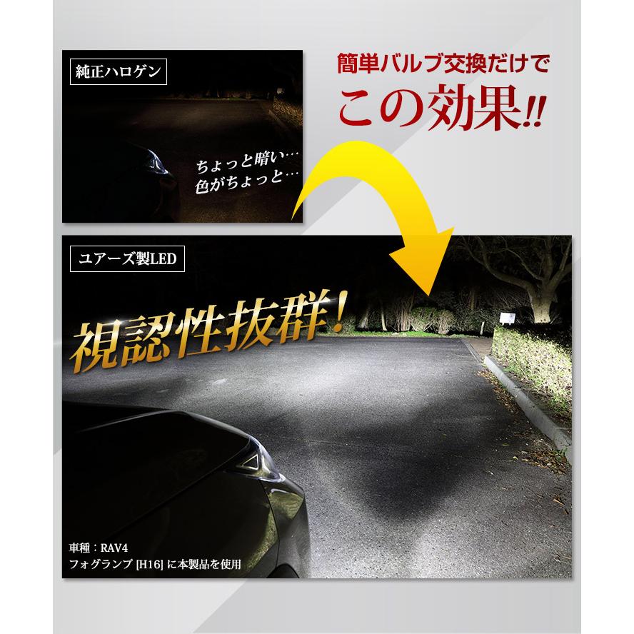 H8 H11 H16 LED フォグランプ LED バルブ 2本左右セット 8000LM 6000K 3000K 1年保証 ホワイト 鮮やかなイエローバルブ [2] | YOURS | 06