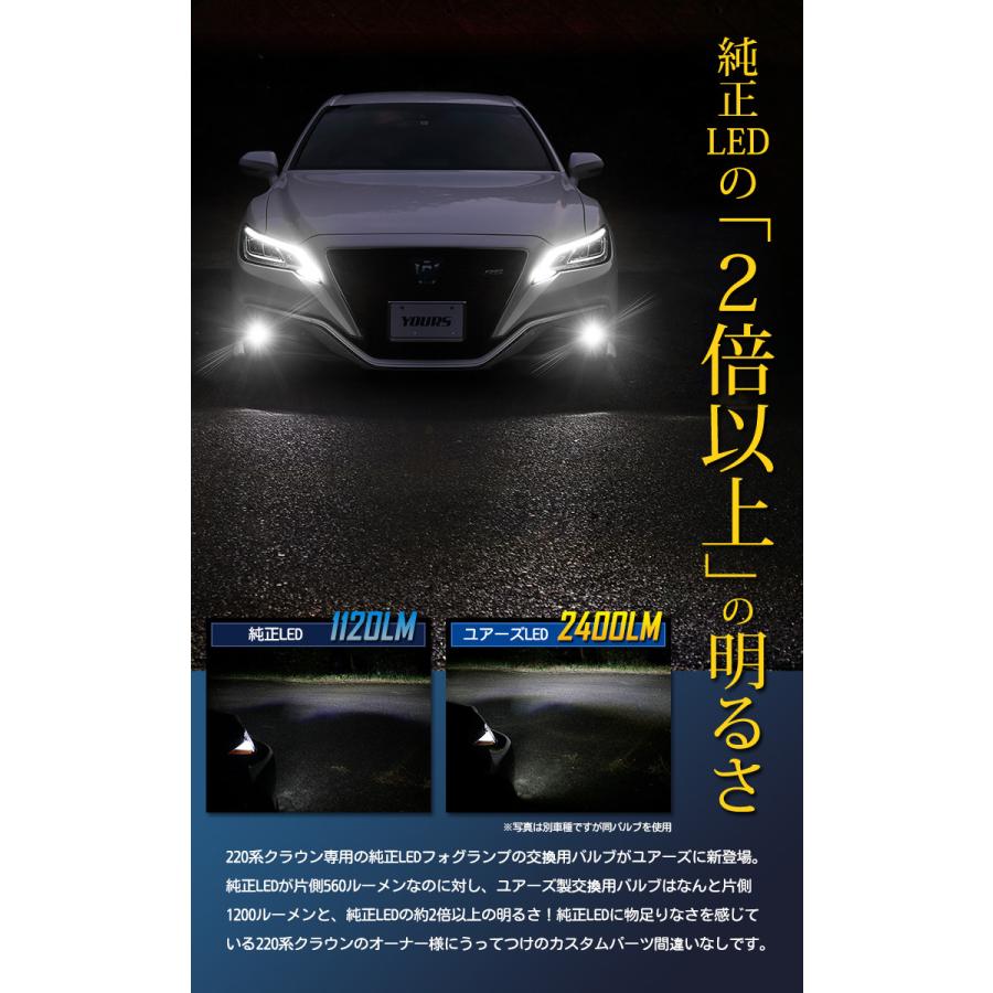 YOURS トヨタ 220系クラウン 適合 純正 LEDフォグランプ 交換用