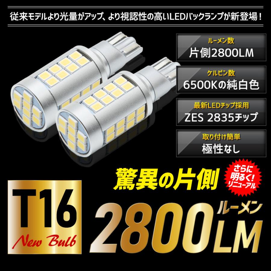YOURS 日産 ルークス 適合 バックランプ LED T16 2800LM 2個1セット 