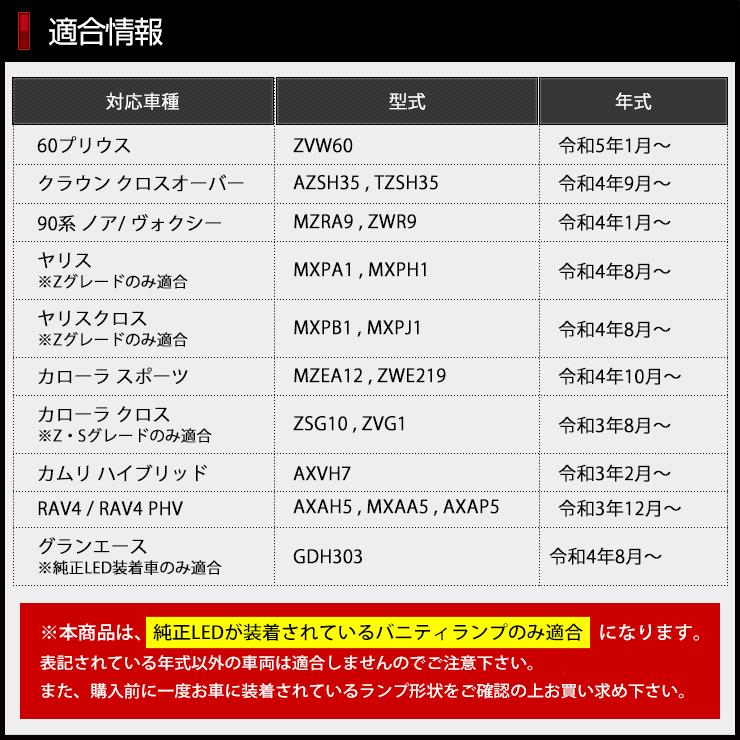 トヨタ純正LED車専用 LED バニティランプ TYPE1 2個1セット ルームランプ クラウン クロスオーバー 90ノア ヴォクシー | YOURS | 01