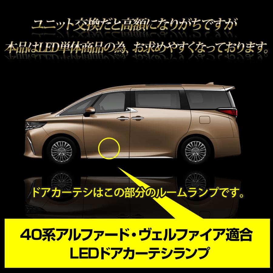 アルファード ヴェルファイア40系 LED ドアカーテシランプ 2個セット ルームランプ 純正LED 室内灯 トヨタ TOYOTA | YOURS | 07