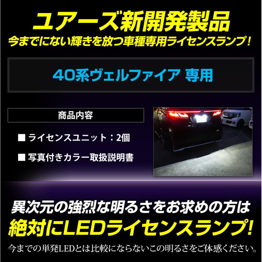YOURS トヨタ ヴェルファイア40系 車種専用設計 LED ライセンスランプ