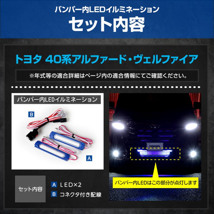 ヴェルファイア40系 アルファード40系 専用 LED  グリル内・バンパー内イルミネーション トヨタ TOYOTA[5]｜hid-led-carpartsshop｜16