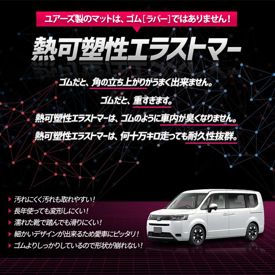 [予] ステップワゴン RP8 専用 ペダルマットセット 運転席 助手席 フロアマット 足元 トレー プラスチック STEPWGN ホンダ HONDA [8] | YOURS | 08