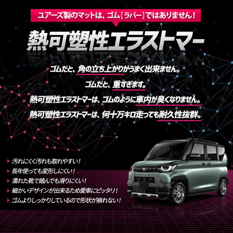 デリカミニ B34A B35A B37A B38A 専用 カーペダルマット フロント用 1PCS 運転席 助手席 フロアマット 足元  三菱 | YOURS | 13