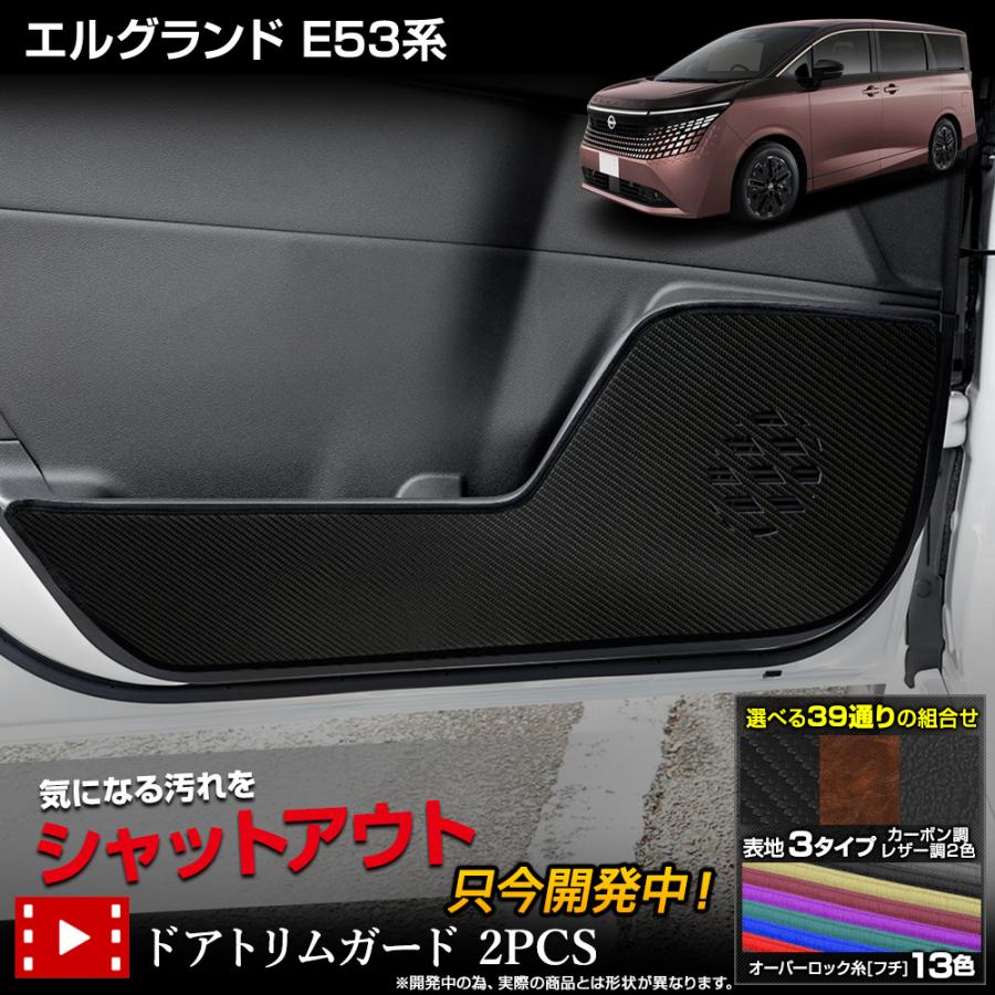 [予約] エルグランド E53系 専用 ドアトリムガード フロントドア用 2pcs キックガード キズ防止  ELGRAND E53 ニッサン 日産 [5]-2
