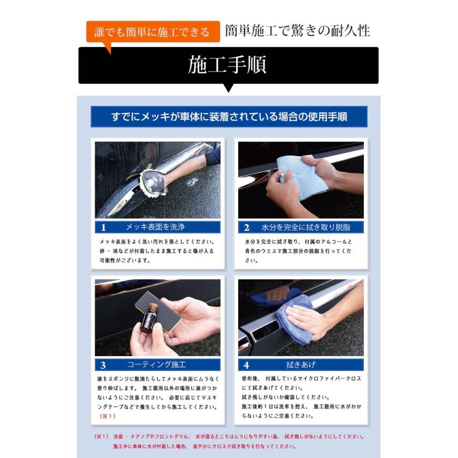 バーニッシュ 社外・純正 メッキパーツ 専用 コーティング剤 10ml 洗車 光沢保持 劣化防止 メッキ塗装の保護材【送料無料】