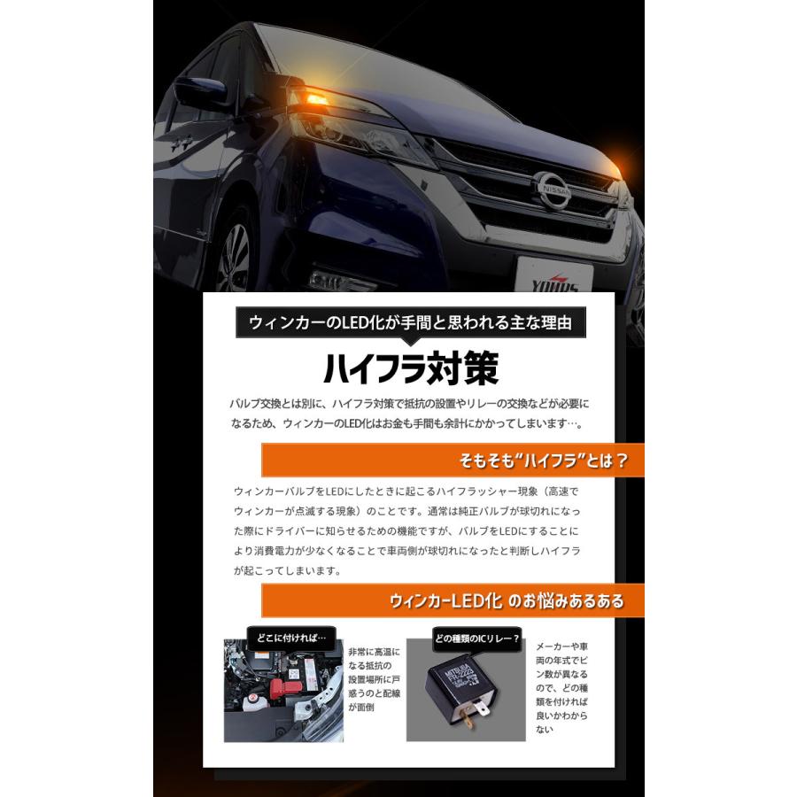 YOURS [一部予約] ニッサン C27 セレナ 適合 LED ウインカー 抵抗内蔵