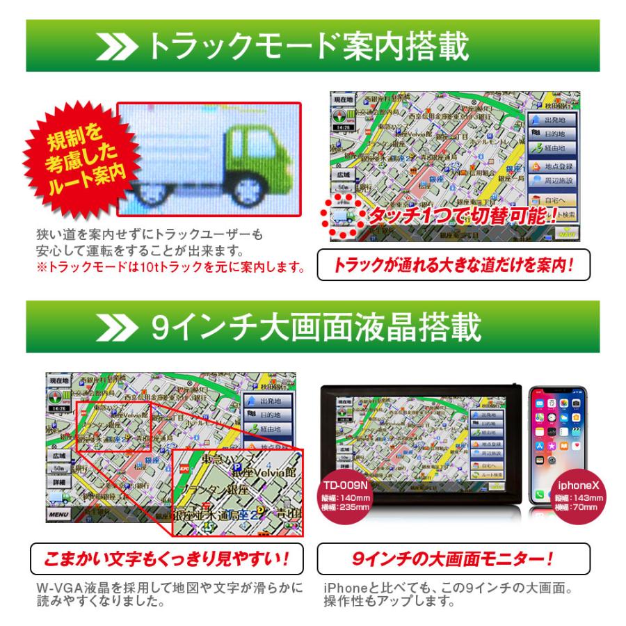 カーナビ 9インチ 2022年版最新地図 トラックモード搭載 ポータブル