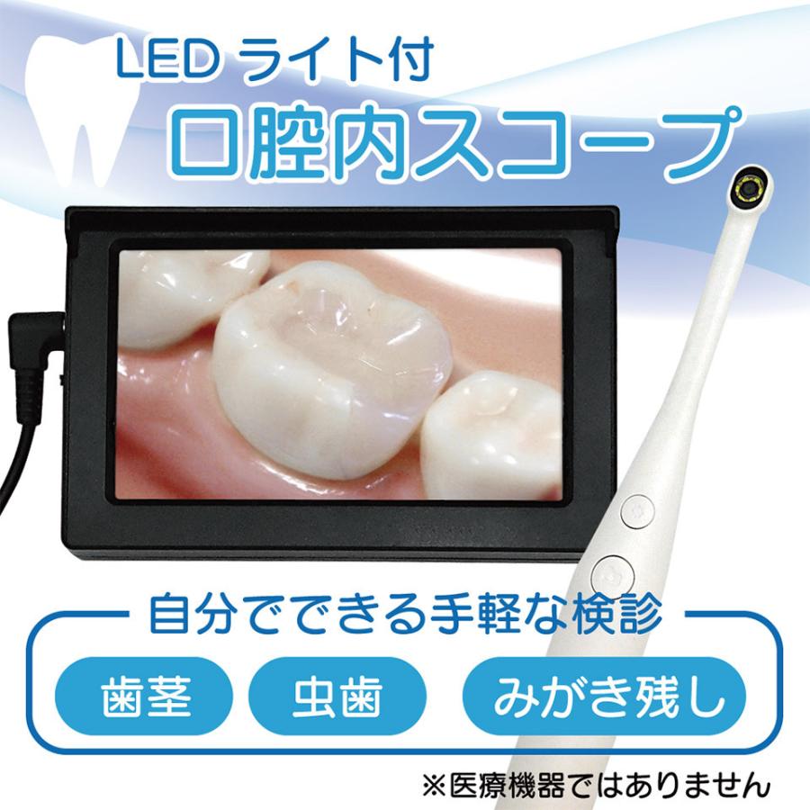 口腔内スコープ LEDライト付 マイクロカメラ 4.3インチLCDモニター付 気軽に出来る歯みがきチェック 自分の口腔内 お子様の口腔内 BRW｜hid-shop｜02