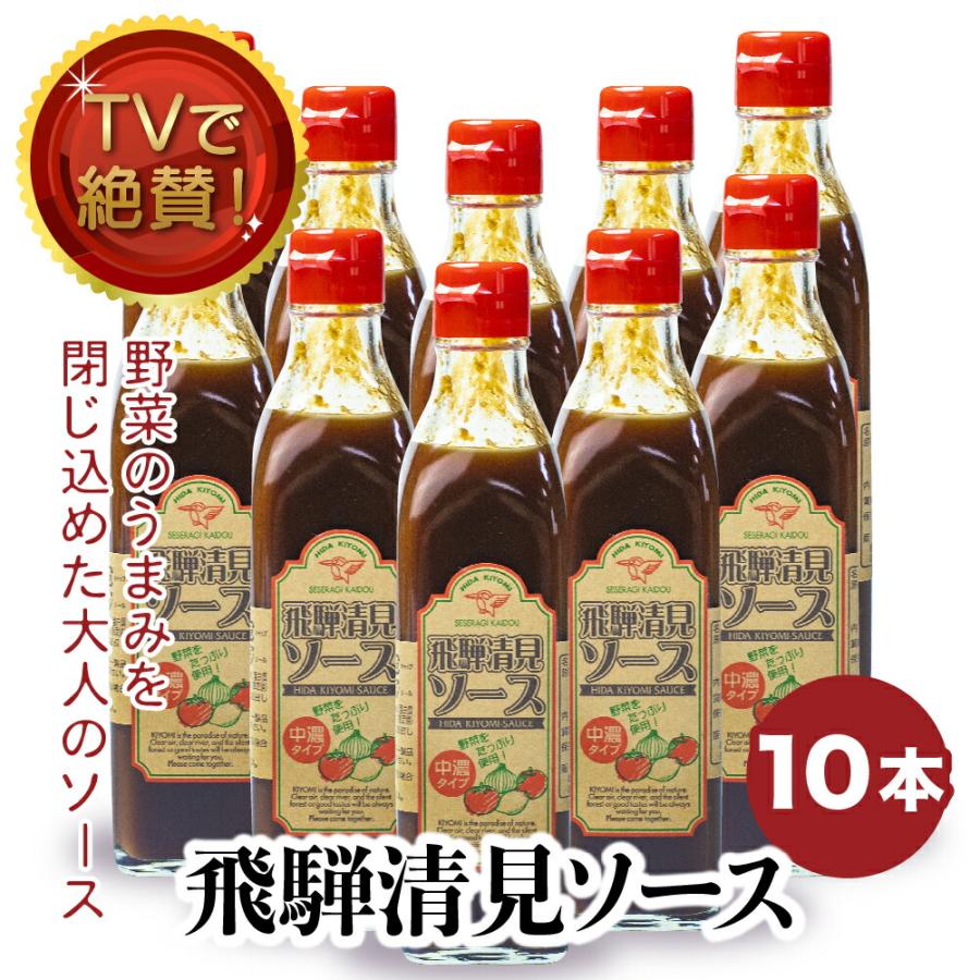 調味料 ギフト飛騨 清見ソース 10本セット  パスカル清見 TVでも絶賛 ウスターソース 中濃ソース 美味しい 業務用 の商品画像
