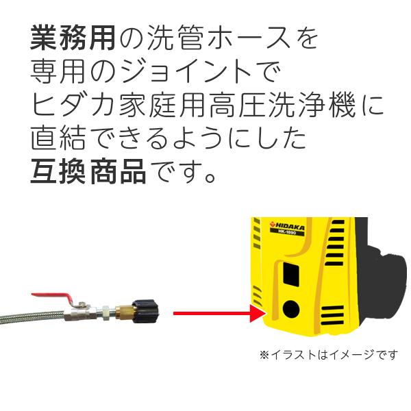 送料無料 ヒダカ家庭用高圧洗浄機用 プロ仕様 洗管ホース 1.2分