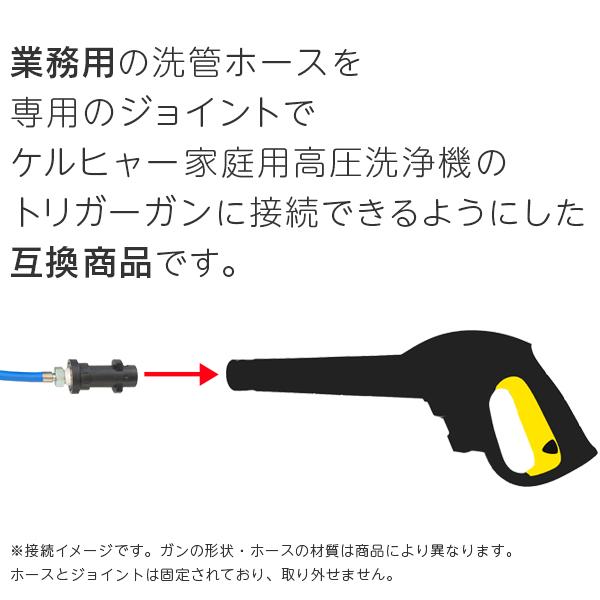 ケルヒャーKシリーズ高圧洗浄機互換 プロ仕様洗管ホース 2分ステンレス