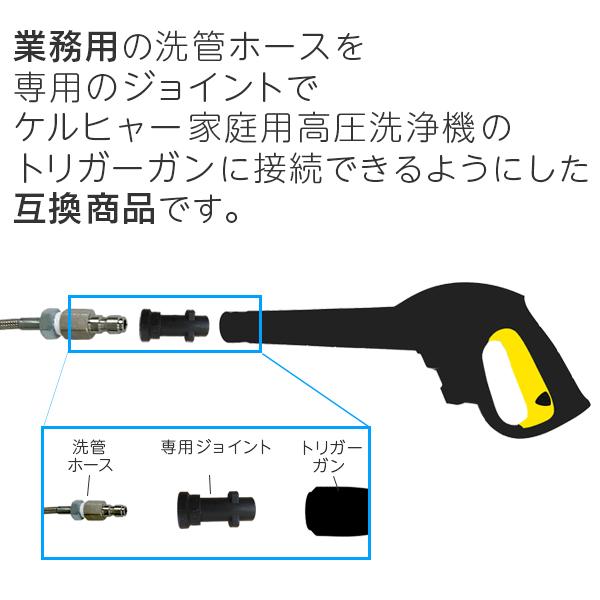 ケルヒャーKシリーズ プロ仕様分ステンレス スズラン本体直結タイプ (15m) ケルヒャーKシリーズ高圧洗浄機互換 プロ仕様洗管ホース 2分