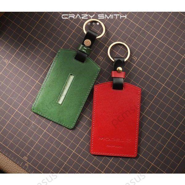 CRAZY SMITHTesla テスラ モデル3 カードキー 手作り本革キーケース