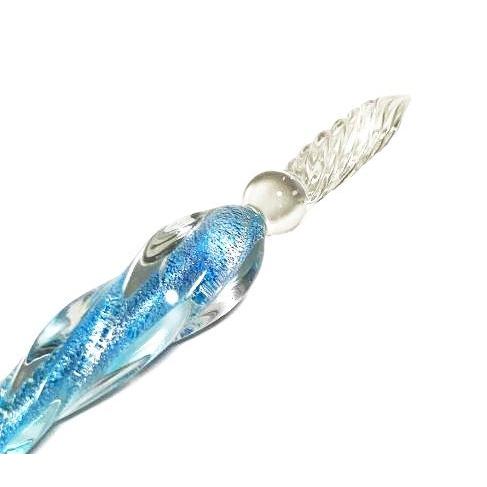 Claurys ガラスペン 万年筆 手紙 便箋 イラスト 文房具 なめらかに書ける筆感 スカイブルー 送料無料 激安 お買い得 キ フト