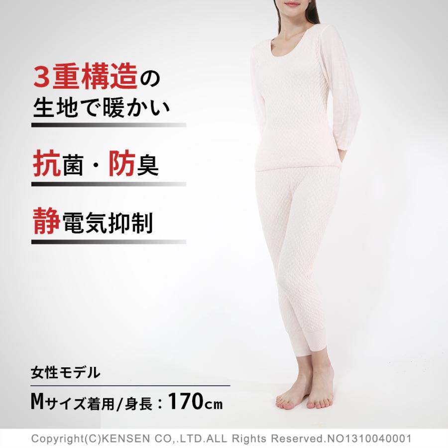 [上下別売 送料無料]ひだまり 極(きわみ) 婦人用 8分袖 インナー 3L[サピウム]ひだまり健康肌着 | ひだまり | 03