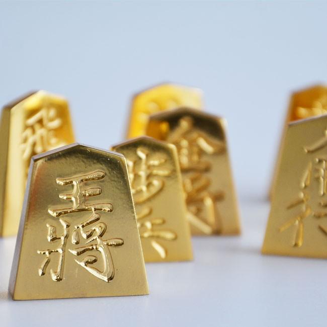 金の駒 24金メッキ 将棋 インテリア 20駒 贈物 縁起物 景品