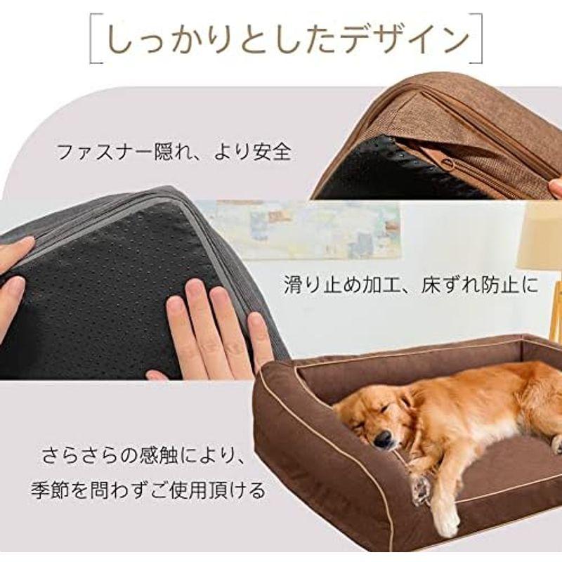 EMME 犬 ベッド 清掃しやすい 春夏秋冬 ペットベッド ペットソファー リネン風生地 さらさら 通気性 蒸れにくい ペットクッション 枕｜hidarikiki｜05