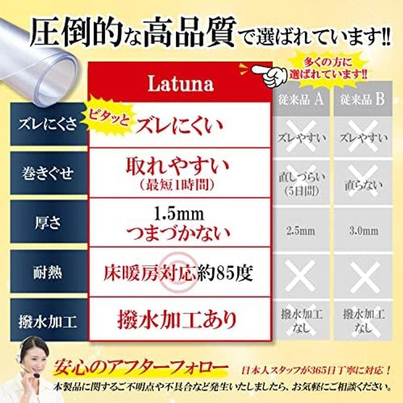 サッと拭ける キッチンマット 透明 拭ける Latuna 270x 60 cm クリア 国際標準規格準拠 キッチン マット おしゃれ 撥水｜hidarikiki｜16