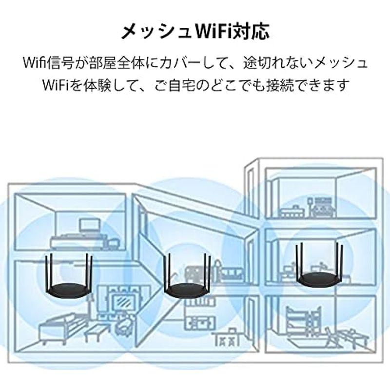 WAVLINK Wi-Fi6 Mesh ルーター 無線LAN 最新規格 WIFI6AX1800 574+1201Mbps デュアルバンド -｜hidarikiki｜07