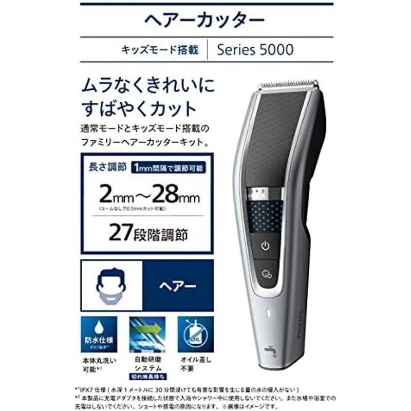 フィリップス 5000シリーズ 電動バリカン/ヘアーカッター 27段階調整(2-28?) ・充電/交流式 HC5610/60｜hidarikiki｜15