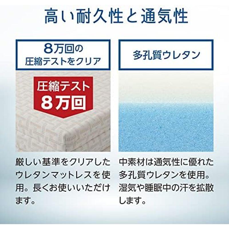 半価販売 西川 (Nishikawa) アフィット 三つ折りマットレス ダブル アフィット 腰部サポート設計 抗菌防臭加工 洗濯可能な側地 折りたたみ